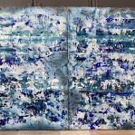PANNEAU FRESQUE  ABSTRACTION 21 DIPTYQUE 50X100